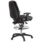 HARWICK PREMIUM LEATHER DRAFTING CHAIR WITH ARMS