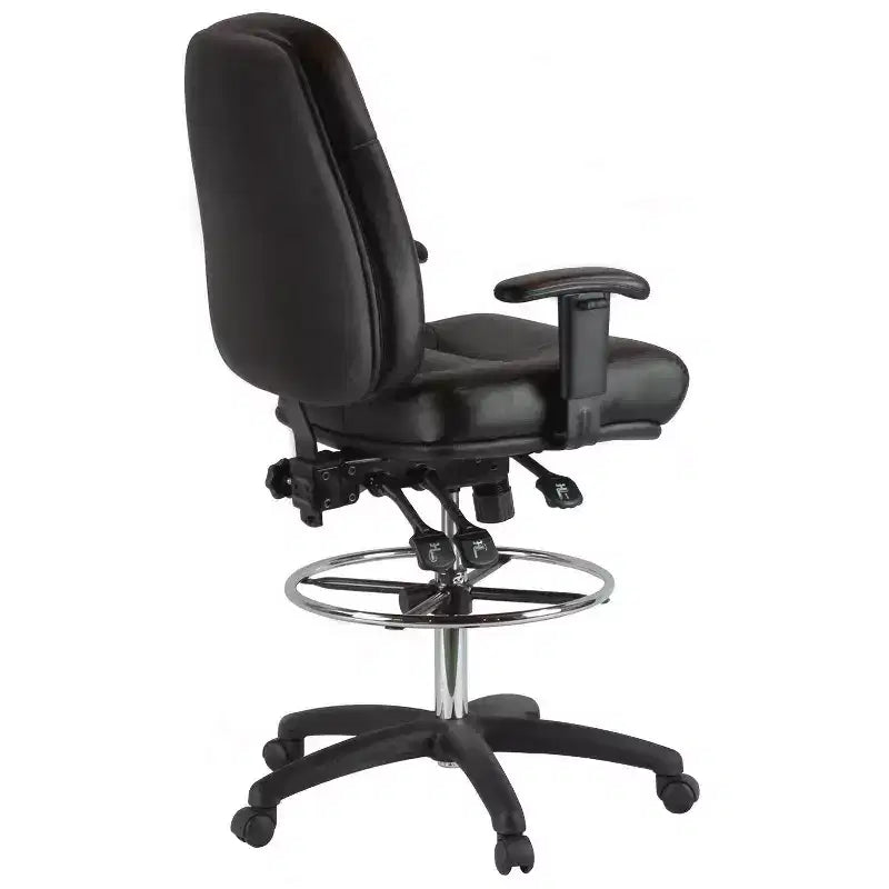 HARWICK PREMIUM LEATHER DRAFTING CHAIR WITH ARMS
