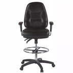 HARWICK PREMIUM LEATHER DRAFTING CHAIR WITH ARMS