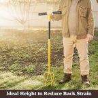 Pure Garden Adjustable Height Manual Hand Tiller