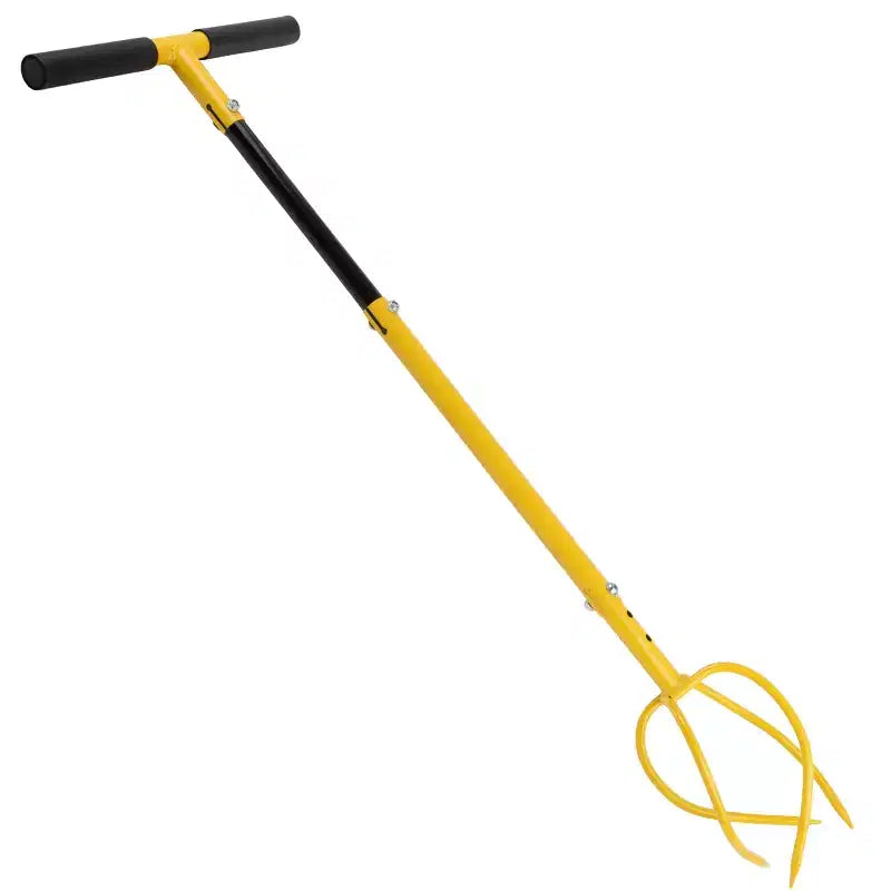 Pure Garden Adjustable Height Manual Hand Tiller