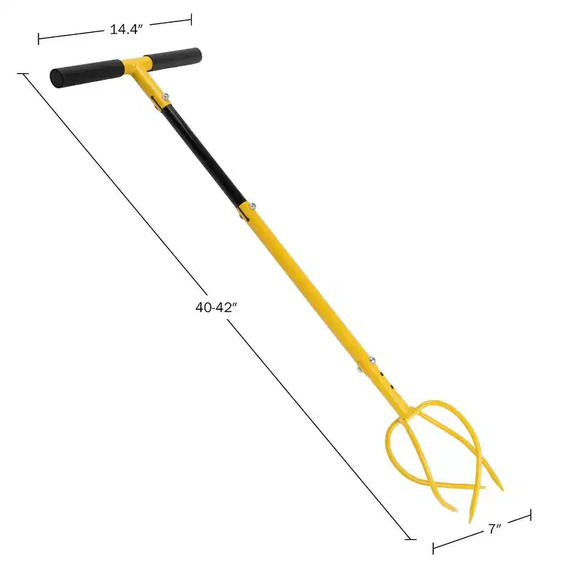 Pure Garden Adjustable Height Manual Hand Tiller