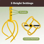 Pure Garden Adjustable Height Manual Hand Tiller