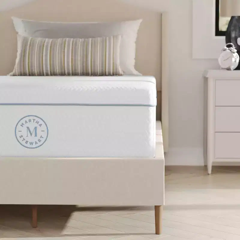 Martha Stewart SleepComplete 12 Medium Dual-Action Cooling Gel and Green Tea Memory Foam Mattress with Soft Breathable Recycled Jacquard Quilted Top