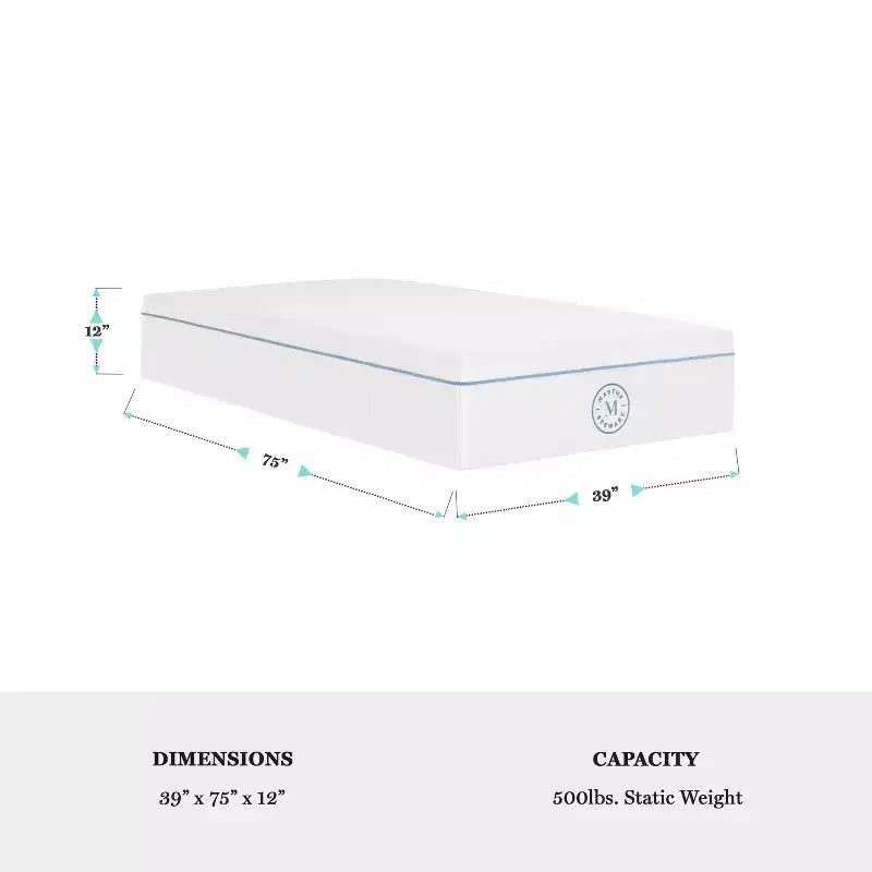 Martha Stewart SleepComplete 12 Medium Dual-Action Cooling Gel and Green Tea Memory Foam Mattress with Soft Breathable Recycled Jacquard Quilted Top