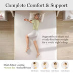 Martha Stewart SleepComplete 12 Medium Dual-Action Cooling Gel and Green Tea Memory Foam Mattress with Soft Breathable Recycled Jacquard Quilted Top