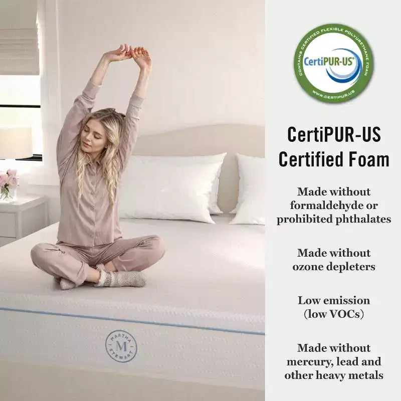 Martha Stewart SleepComplete 12 Medium Dual-Action Cooling Gel and Green Tea Memory Foam Mattress with Soft Breathable Recycled Jacquard Quilted Top