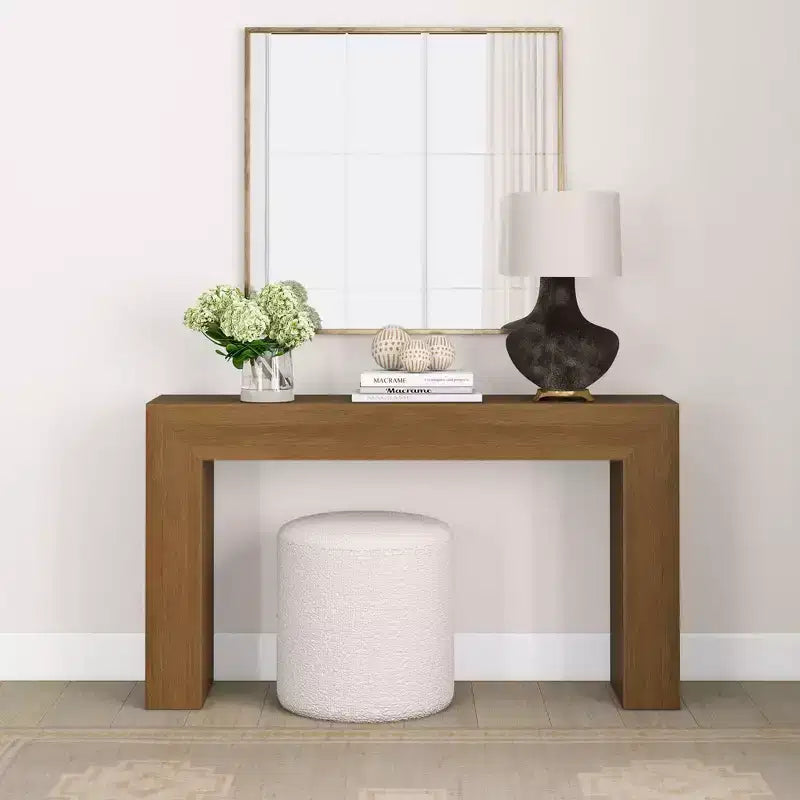 Plank+Beam Grand Console table, 56 Solid Wood Modern Sofa Table, Entryway Table for Hallway, Behind the Couch, Living Room, Foye