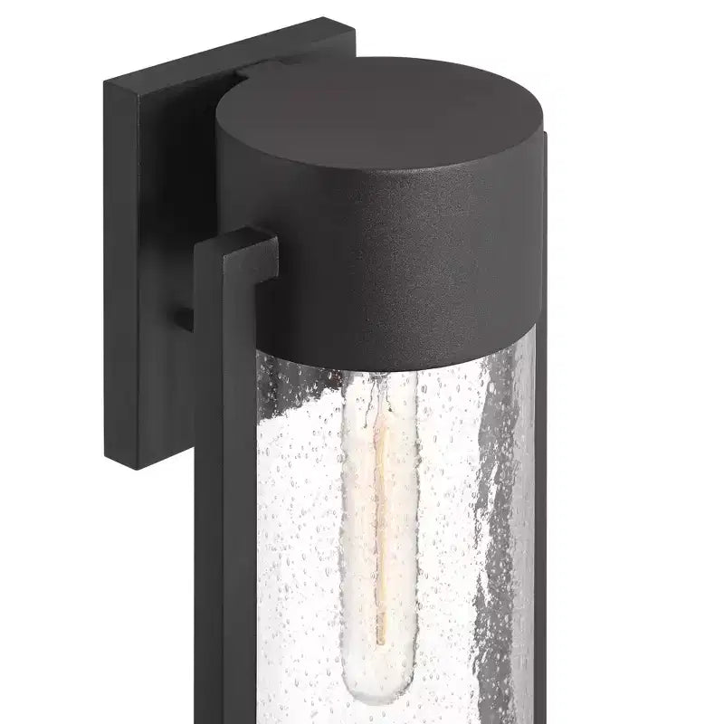 Possini Euro Design Villa Lane 18 1/2 High Modern Outdoor Wall Light Fixture Mount Porch House Exterior Set of 2 Weatherproof Black Clear Glass Shade
