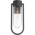 Possini Euro Design Villa Lane 18 1/2 High Modern Outdoor Wall Light Fixture Mount Porch House Exterior Set of 2 Weatherproof Black Clear Glass Shade