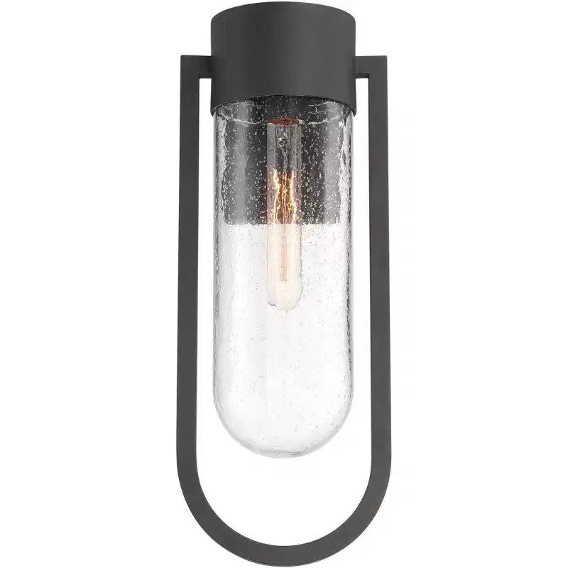 Possini Euro Design Villa Lane 18 1/2 High Modern Outdoor Wall Light Fixture Mount Porch House Exterior Set of 2 Weatherproof Black Clear Glass Shade