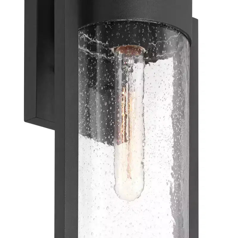 Possini Euro Design Villa Lane 18 1/2 High Modern Outdoor Wall Light Fixture Mount Porch House Exterior Set of 2 Weatherproof Black Clear Glass Shade