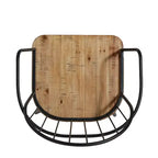 5 Piece Dining Table Set Dining Set with 4 Dining Chairs and Round/Square Table, Black+Natural/Walnut-ModernLuxe