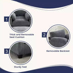 HYLEORY Single Armchair with Ottoman, Modern Corduroy Cloud Couch with Convertible Chaise, Upholstered Sofa Set for Living Room and Office
