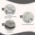 HYLEORY Single Armchair with Ottoman, Modern Corduroy Cloud Couch with Convertible Chaise, Upholstered Sofa Set for Living Room and Office