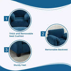 HYLEORY Single Armchair with Ottoman, Modern Corduroy Cloud Couch with Convertible Chaise, Upholstered Sofa Set for Living Room and Office