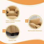 HYLEORY Single Armchair with Ottoman, Modern Corduroy Cloud Couch with Convertible Chaise, Upholstered Sofa Set for Living Room and Office