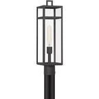 John Timberland San Lucas 21 3/4 High Modern Outdoor Post Light Fixture Pole Porch House Exterior Weatherproof Sand Black Metal Clear Glass Shade