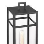 John Timberland San Lucas 21 3/4 High Modern Outdoor Post Light Fixture Pole Porch House Exterior Weatherproof Sand Black Metal Clear Glass Shade