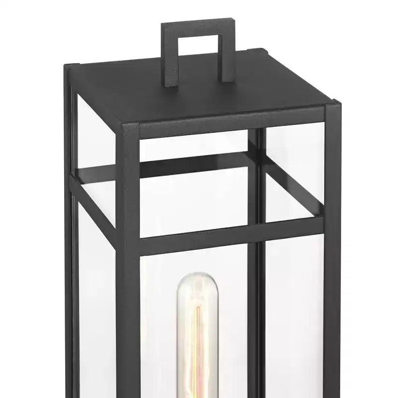 John Timberland San Lucas 21 3/4 High Modern Outdoor Post Light Fixture Pole Porch House Exterior Weatherproof Sand Black Metal Clear Glass Shade