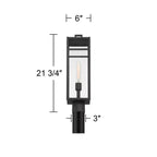 John Timberland San Lucas 21 3/4 High Modern Outdoor Post Light Fixture Pole Porch House Exterior Weatherproof Sand Black Metal Clear Glass Shade