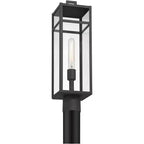 John Timberland San Lucas 21 3/4 High Modern Outdoor Post Light Fixture Pole Porch House Exterior Weatherproof Sand Black Metal Clear Glass Shade