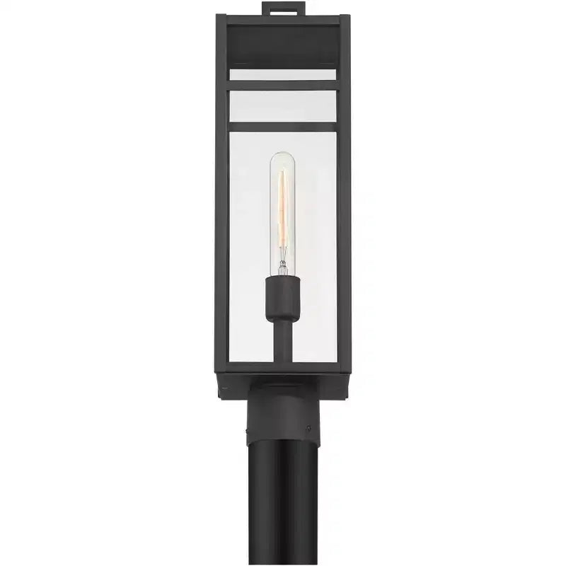 John Timberland San Lucas 21 3/4 High Modern Outdoor Post Light Fixture Pole Porch House Exterior Weatherproof Sand Black Metal Clear Glass Shade