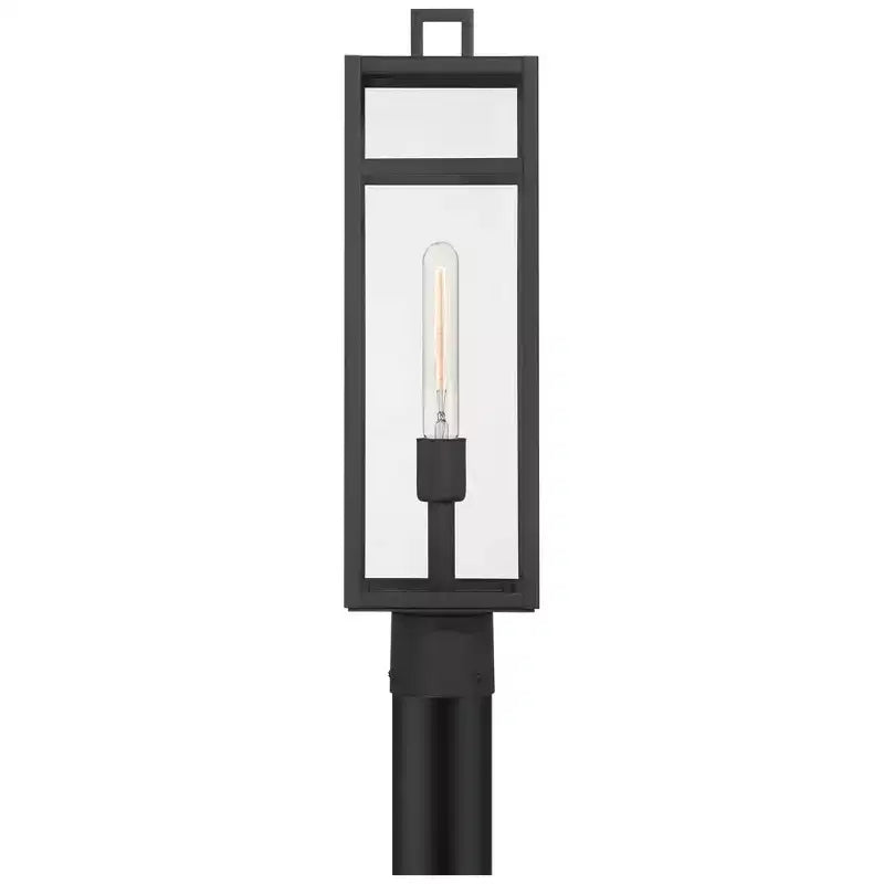 John Timberland San Lucas 21 3/4 High Modern Outdoor Post Light Fixture Pole Porch House Exterior Weatherproof Sand Black Metal Clear Glass Shade