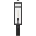 John Timberland San Lucas 21 3/4 High Modern Outdoor Post Light Fixture Pole Porch House Exterior Weatherproof Sand Black Metal Clear Glass Shade