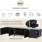 Stylish Living Room TV Stand: 80, White/Black, UV Protected