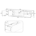 Stylish Living Room TV Stand: 80, White/Black, UV Protected