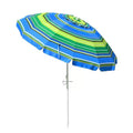 Yescom 7Ft Striped Outdoor Umbrella UV Protection Sunshade Tilt Sand Anchor Green+Blue
