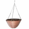 Gardener's Select Woven Plastic Rattan Hanging Basket, Rusty, 12in