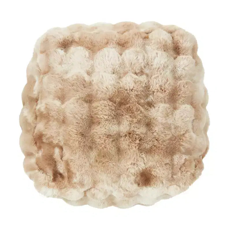 Saro Lifestyle Plush Bubble Faux Fur Pouf