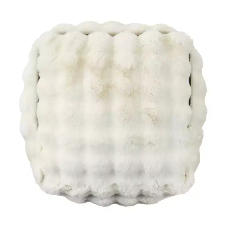 Saro Lifestyle Plush Bubble Faux Fur Pouf