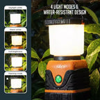 Ultra-Bright 1000LM LED Camping Lantern  Battery Powered, 4 Lighting Modes, Water Resistant with Hanging Hook & Long Battery Life