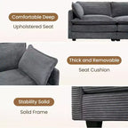 Modern 113.4''D*79.13''W Oversized Corduroy Modular 5-Seat Sectional Sofa Set with Ottoman U Shaped Sofa Couch with Corner Sofa,HYLEORY