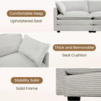 Modern 113.4''D*79.13''W Oversized Corduroy Modular 5-Seat Sectional Sofa Set with Ottoman U Shaped Sofa Couch with Corner Sofa,HYLEORY