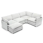 Modern 113.4''D*79.13''W Oversized Corduroy Modular 5-Seat Sectional Sofa Set with Ottoman U Shaped Sofa Couch with Corner Sofa,HYLEORY