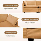Modern 113.4''D*79.13''W Oversized Corduroy Modular 5-Seat Sectional Sofa Set with Ottoman U Shaped Sofa Couch with Corner Sofa,HYLEORY