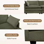 Modern 113.4''D*79.13''W Oversized Corduroy Modular 5-Seat Sectional Sofa Set with Ottoman U Shaped Sofa Couch with Corner Sofa,HYLEORY