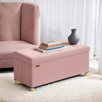 Storage Ottoman Bench, Storage Chest with Lid, 15 x 30 x 15.2 Inches, Foot Rest Stool, 20 Gal. (77 L), for Bedroom, Living Room
