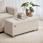 Storage Ottoman Bench, Storage Chest with Lid, 15 x 30 x 15.2 Inches, Foot Rest Stool, 20 Gal. (77 L), for Bedroom, Living Room