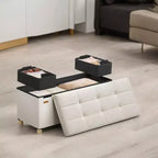 Storage Ottoman Bench, Storage Chest with Lid, 15 x 30 x 15.2 Inches, Foot Rest Stool, 20 Gal. (77 L), for Bedroom, Living Room