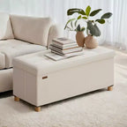 Storage Ottoman Bench, Storage Chest with Lid, 15 x 30 x 15.2 Inches, Foot Rest Stool, 20 Gal. (77 L), for Bedroom, Living Room