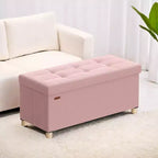 Storage Ottoman Bench, Storage Chest with Lid, 15 x 30 x 15.2 Inches, Foot Rest Stool, 20 Gal. (77 L), for Bedroom, Living Room