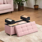 Storage Ottoman Bench, Storage Chest with Lid, 15 x 30 x 15.2 Inches, Foot Rest Stool, 20 Gal. (77 L), for Bedroom, Living Room