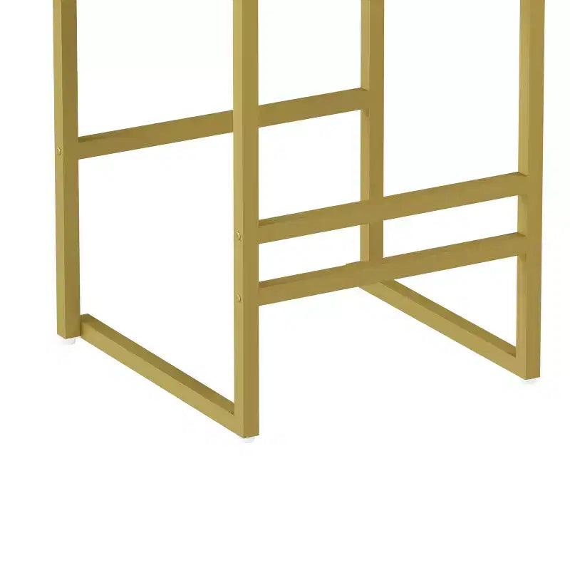 MAYEERTY Upholstered Velvet Bar Stools Set of 2 Modern Counter Height Indoor Dining Chairs Gold Creamy White