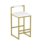 MAYEERTY Upholstered Velvet Bar Stools Set of 2 Modern Counter Height Indoor Dining Chairs Gold Creamy White
