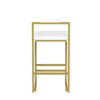 MAYEERTY Upholstered Velvet Bar Stools Set of 2 Modern Counter Height Indoor Dining Chairs Gold Creamy White